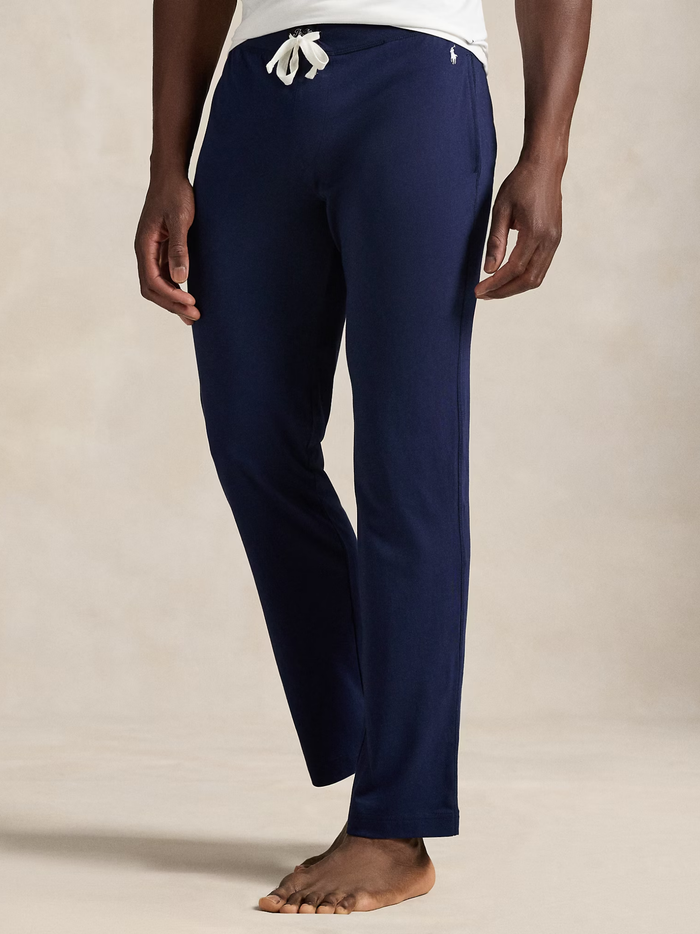 RALPH LAUREN Cotton Jersey Pyjama Trousers Cruise Navy - MAISONDEFASHION.COM