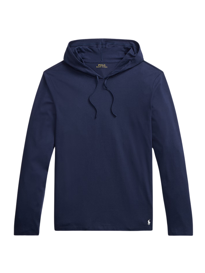 RALPH LAUREN Cotton Jersey Sleep Hoodie Cruise Navy - MAISONDEFASHION.COM