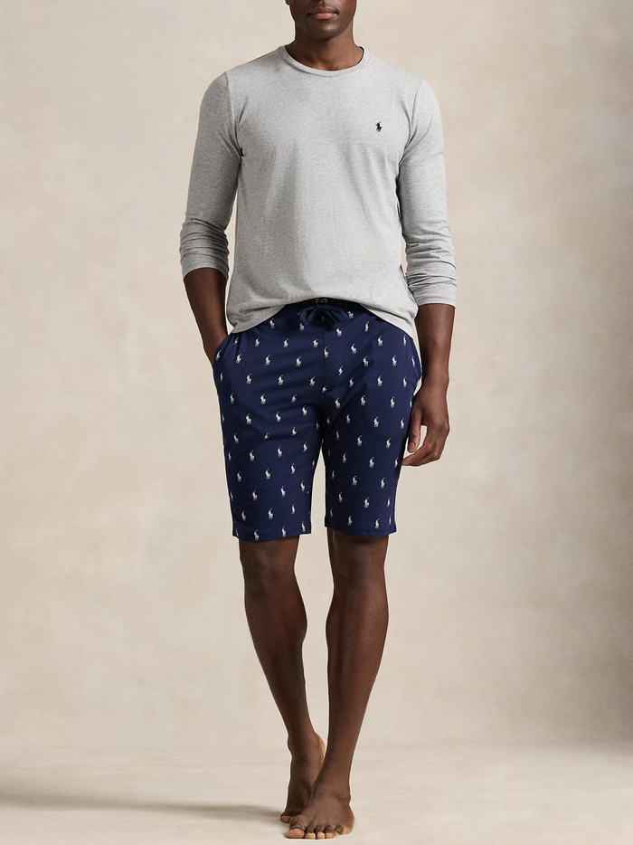 RALPH LAUREN Cotton Jersey Sleep Shirt Andover Heather - MAISONDEFASHION.COM