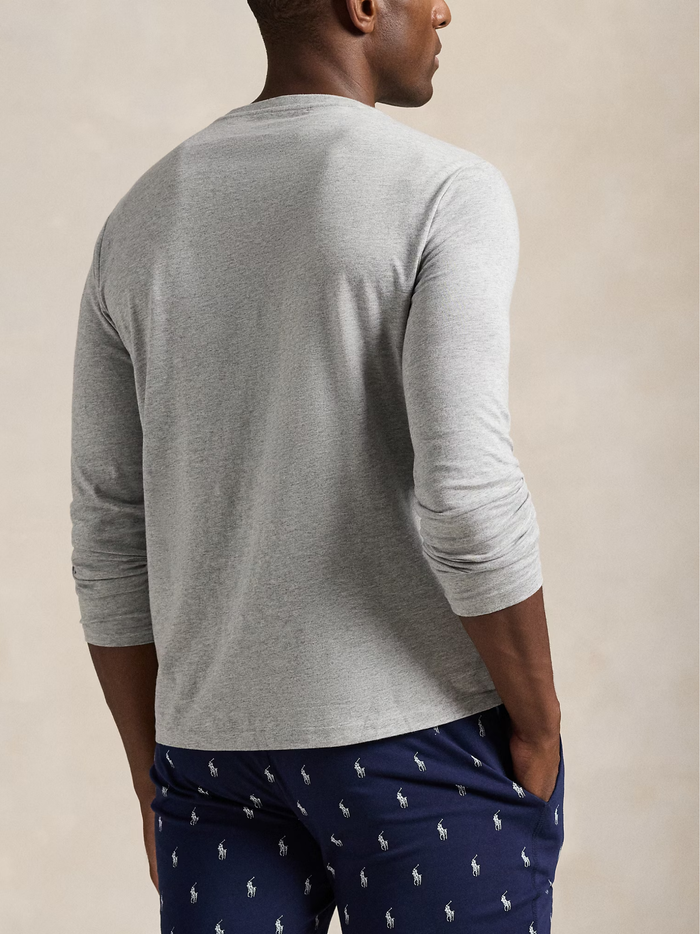 RALPH LAUREN Cotton Jersey Sleep Shirt Andover Heather - MAISONDEFASHION.COM