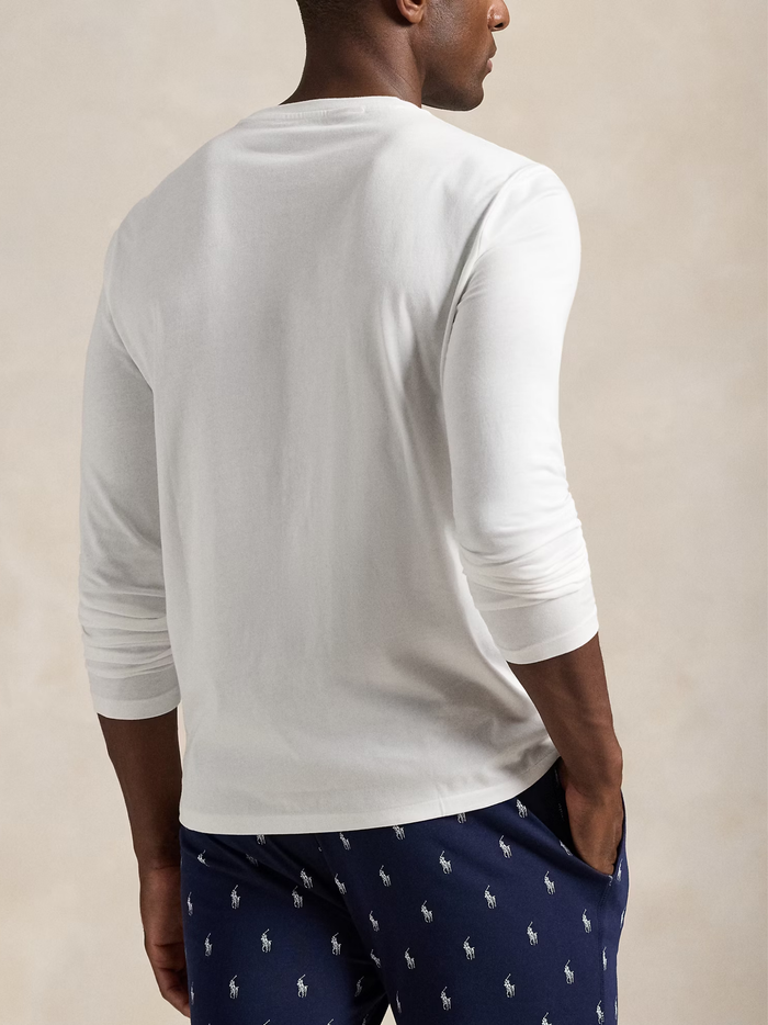 RALPH LAUREN Cotton Jersey Sleep Shirt White - MAISONDEFASHION.COM