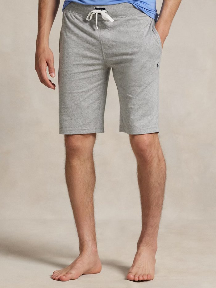 RALPH LAUREN Cotton Jersey Sleep Shorts Andover Heather - MAISONDEFASHION.COM