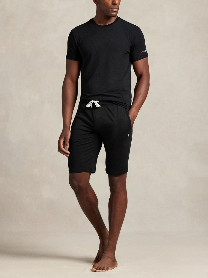 RALPH LAUREN Cotton Jersey Sleep Shorts Polo Black - MAISONDEFASHION.COM