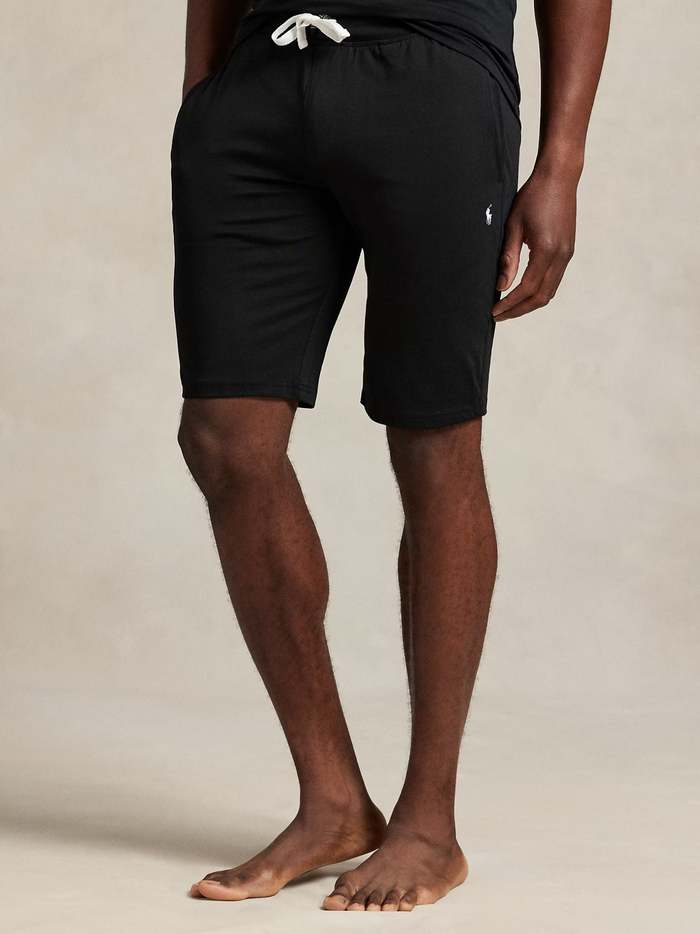 RALPH LAUREN Cotton Jersey Sleep Shorts Polo Black - MAISONDEFASHION.COM