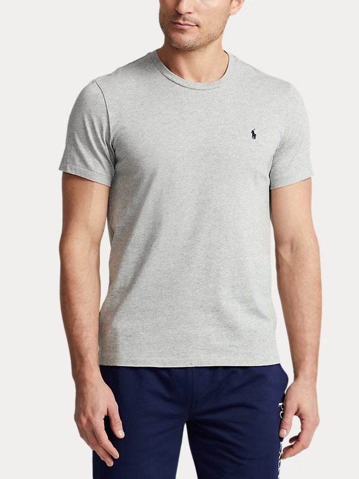 RALPH LAUREN Cotton Jersey Sleep T-shirt Andover Heather - MAISONDEFASHION.COM