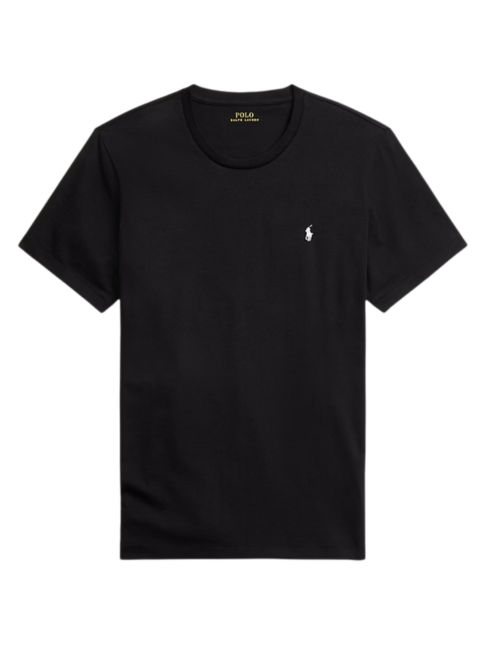 RALPH LAUREN Cotton Jersey Sleep T-shirt Polo Black - MAISONDEFASHION.COM