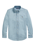 RALPH LAUREN Custom Fit Chambray Shirt Chambray - MAISONDEFASHION.COM