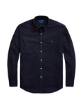 RALPH LAUREN Custom Fit Garment-Dyed Oxford Shirt Navy - MAISONDEFASHION.COM