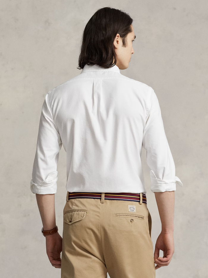 RALPH LAUREN Custom Fit Garment-Dyed Oxford Shirt White - MAISONDEFASHION.COM