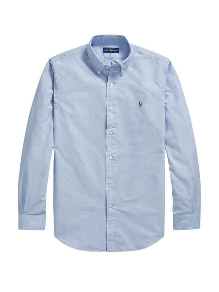 RALPH LAUREN Custom Fit Oxford Shirt Blue - MAISONDEFASHION.COM