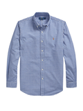 RALPH LAUREN Custom Fit Oxford Shirt Blue/White Gingham - MAISONDEFASHION.COM