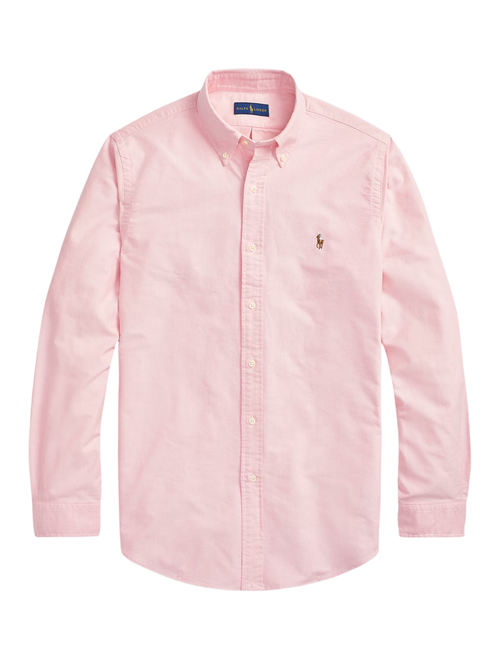 RALPH LAUREN Custom Fit Oxford Shirt Pink - MAISONDEFASHION.COM