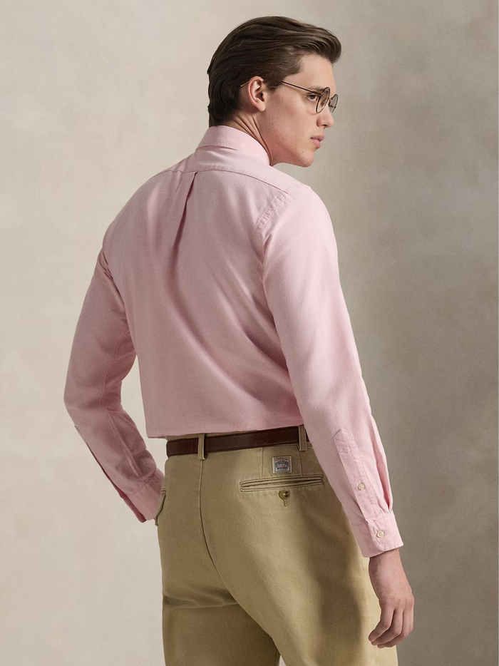 RALPH LAUREN Custom Fit Oxford Shirt Pink - MAISONDEFASHION.COM