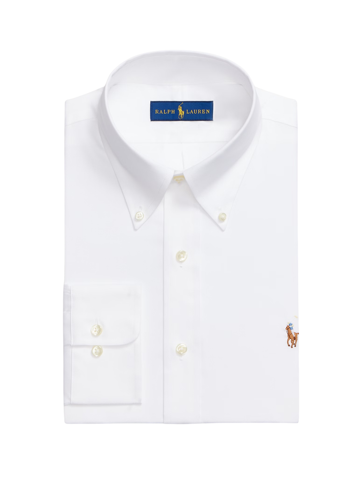 RALPH LAUREN Custom Fit Oxford Shirt White - MAISONDEFASHION.COM