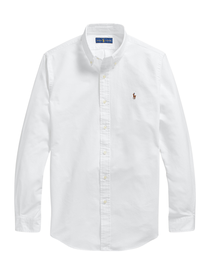 RALPH LAUREN Custom Fit Oxford Shirt White - MAISONDEFASHION.COM