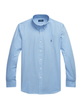 RALPH LAUREN Custom Fit Stretch Poplin Shirt Blue/White Check - MAISONDEFASHION.COM