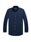 RALPH LAUREN Custom Fit Stretch Poplin Shirt Newport Navy - MAISONDEFASHION.COM