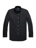 RALPH LAUREN Custom Fit Stretch Poplin Shirt Polo Black - MAISONDEFASHION.COM
