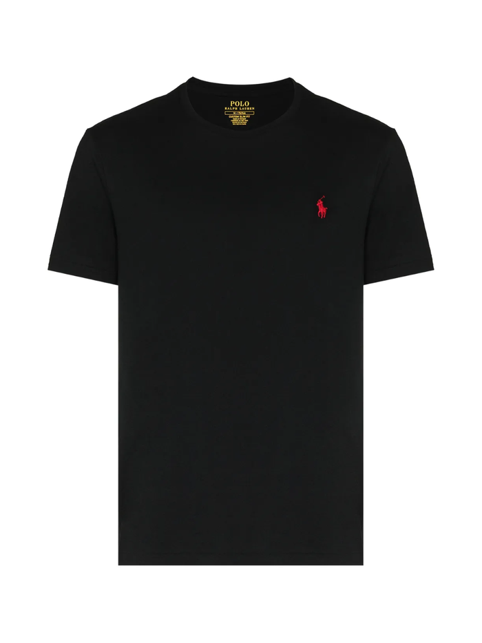 RALPH LAUREN Custom Slim Fit Jersey Crew Neck T-Shirt RL Black