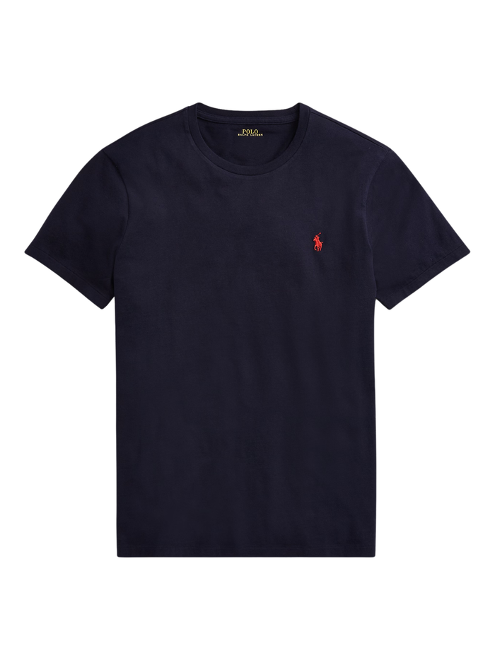 RALPH LAUREN Custom Slim Fit Jersey Crewneck T-Shirt Ink - MAISONDEFASHION.COM