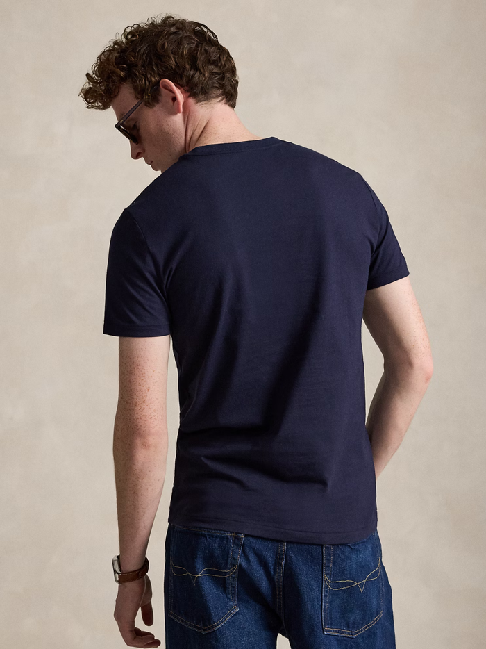 RALPH LAUREN Custom Slim Fit Jersey Crewneck T-Shirt Ink - MAISONDEFASHION.COM