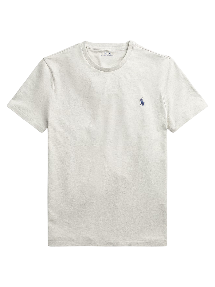 RALPH LAUREN Custom Slim Fit Jersey Crewneck T-Shirt New Grey Heather - MAISONDEFASHION.COM
