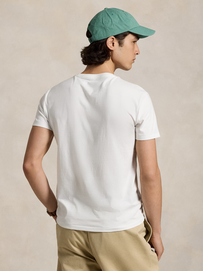 RALPH LAUREN Custom Slim Fit Jersey Crewneck T-Shirt White - MAISONDEFASHION.COM
