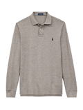 RALPH LAUREN Custom Slim Fit Mesh Polo Shirt Canterbury Heather - MAISONDEFASHION.COM