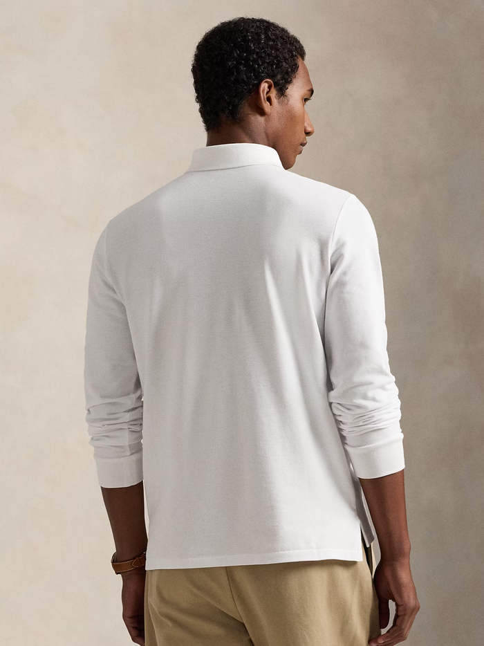 RALPH LAUREN Custom Slim Fit Mesh Polo Shirt White - MAISONDEFASHION.COM