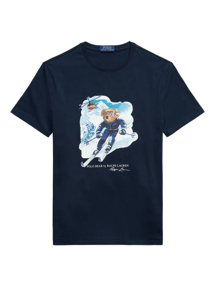 RALPH LAUREN Custom Slim Fit Polo Bear T-Shirt Navy - MAISONDEFASHION.COM