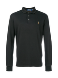RALPH LAUREN Custom Slim Fit Soft Cotton L/S Polo Shirt Polo Black