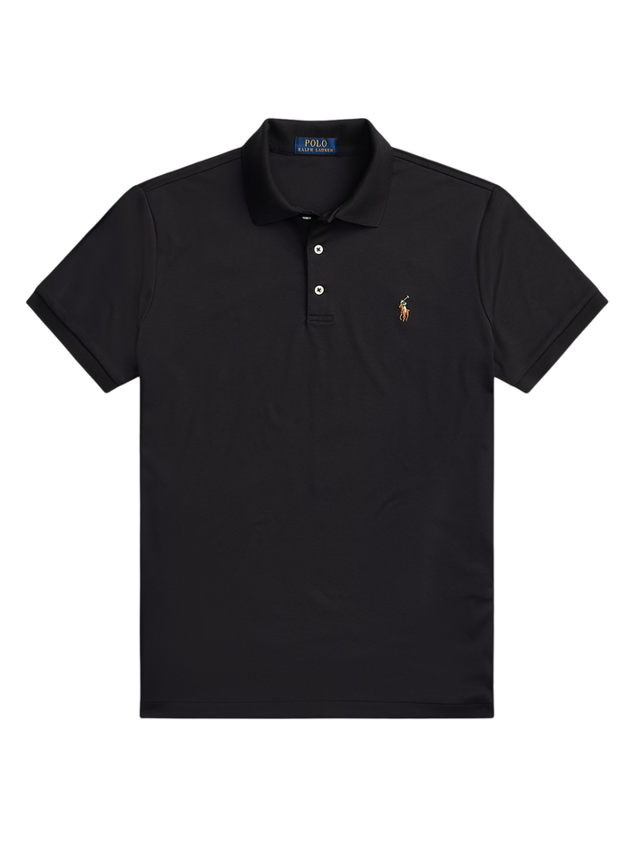 RALPH LAUREN Custom Slim Fit Soft Cotton Polo Shirt Polo Black - MAISONDEFASHION.COM