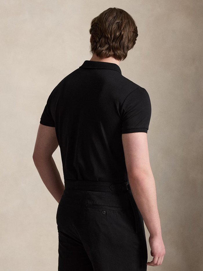 RALPH LAUREN Custom Slim Fit Soft Cotton Polo Shirt Polo Black - MAISONDEFASHION.COM