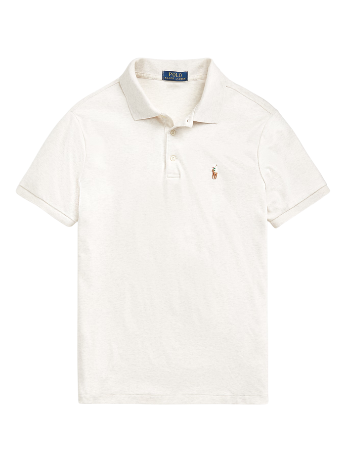 RALPH LAUREN Custom Slim Fit Soft Cotton Polo Shirt State Heather - MAISONDEFASHION.COM
