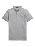 RALPH LAUREN Custom Slim Fit Soft Cotton Polo Shirt Steel Heather - MAISONDEFASHION.COM