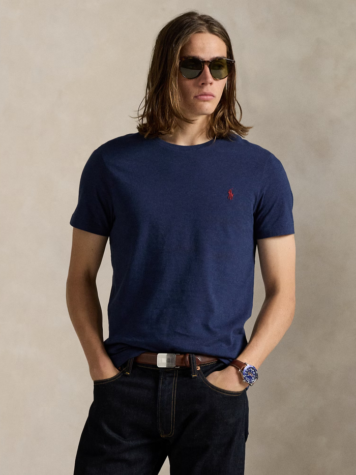 RALPH LAUREN Custom Slim Fit T-Shirt Navy - MAISONDEFASHION.COM