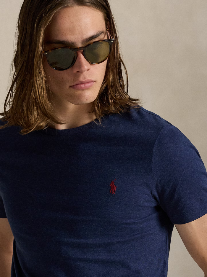 RALPH LAUREN Custom Slim Fit T-Shirt Navy - MAISONDEFASHION.COM