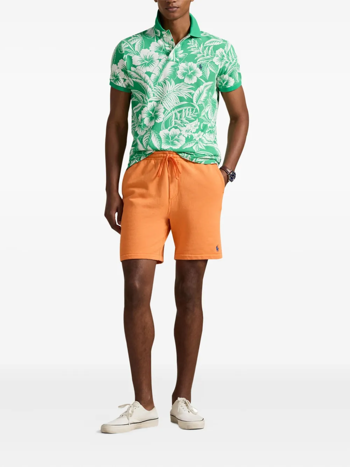 RALPH LAUREN Custom Slim Fit Tropical Mesh Polo Shirt Sweethrt Floral/Biscay Green