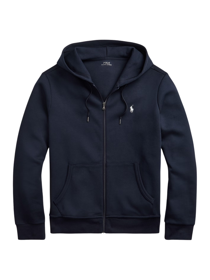 RALPH LAUREN Double-Knit Full-Zip Hoodie Aviator Navy - MAISONDEFASHION.COM