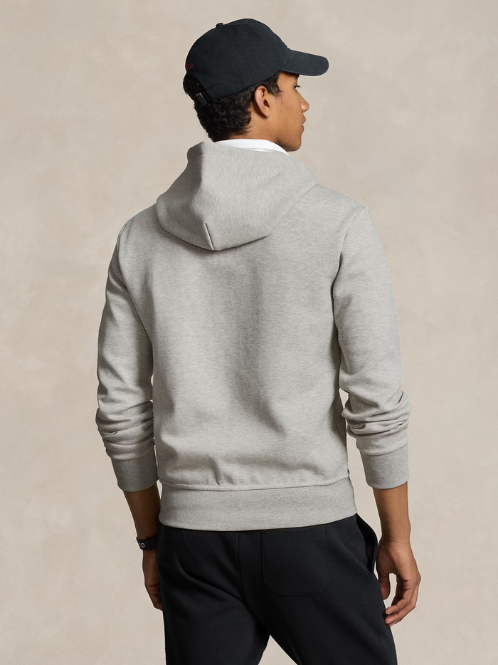 RALPH LAUREN Double-Knit Full-Zip Hoodie Light Sport Heather - MAISONDEFASHION.COM