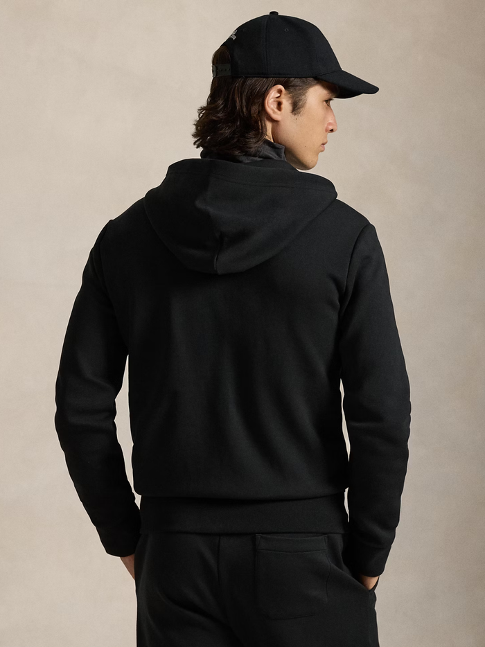 RALPH LAUREN Double-Knit Full-Zip Hoodie Polo Black - MAISONDEFASHION.COM