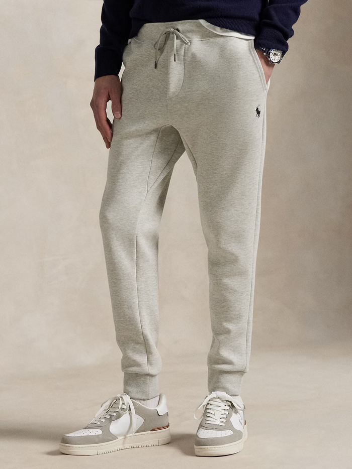 RALPH LAUREN Double-Knit Jogging Bottoms Light Sport Heather - MAISONDEFASHION.COM