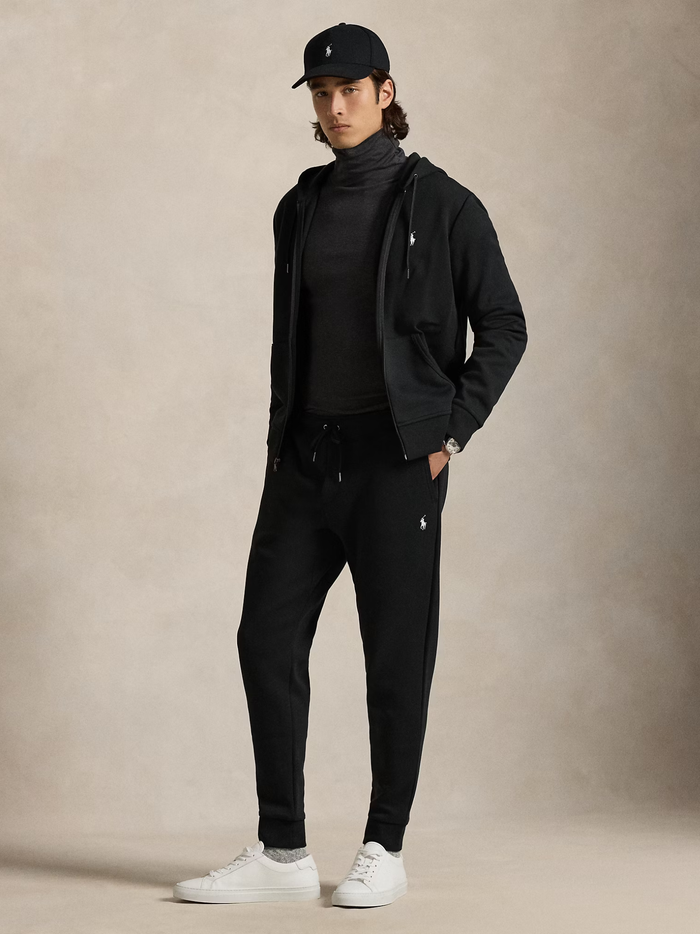 RALPH LAUREN Double-Knit Jogging Bottoms Polo Black - MAISONDEFASHION.COM