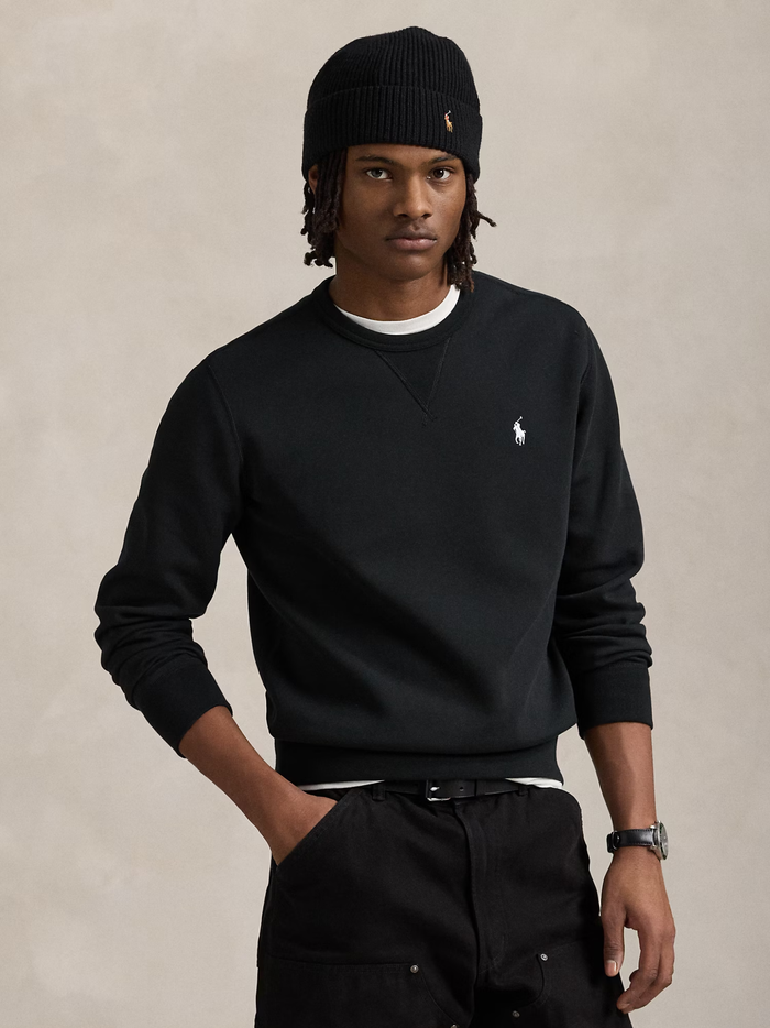 RALPH LAUREN Double-Knit Sweatshirt Black/Cream - MAISONDEFASHION.COM