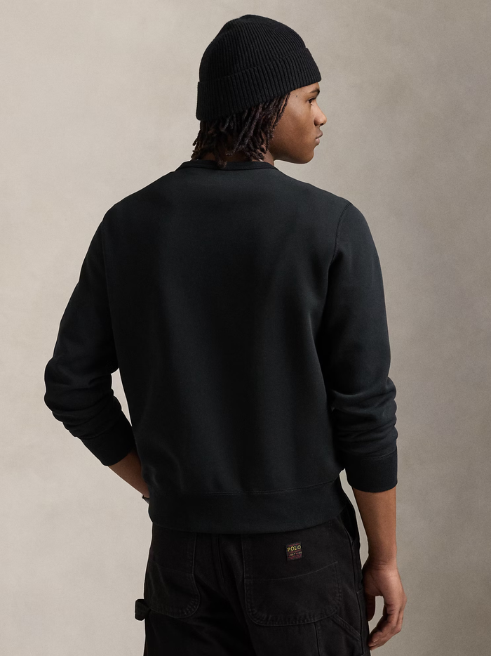 RALPH LAUREN Double-Knit Sweatshirt Black/Cream - MAISONDEFASHION.COM