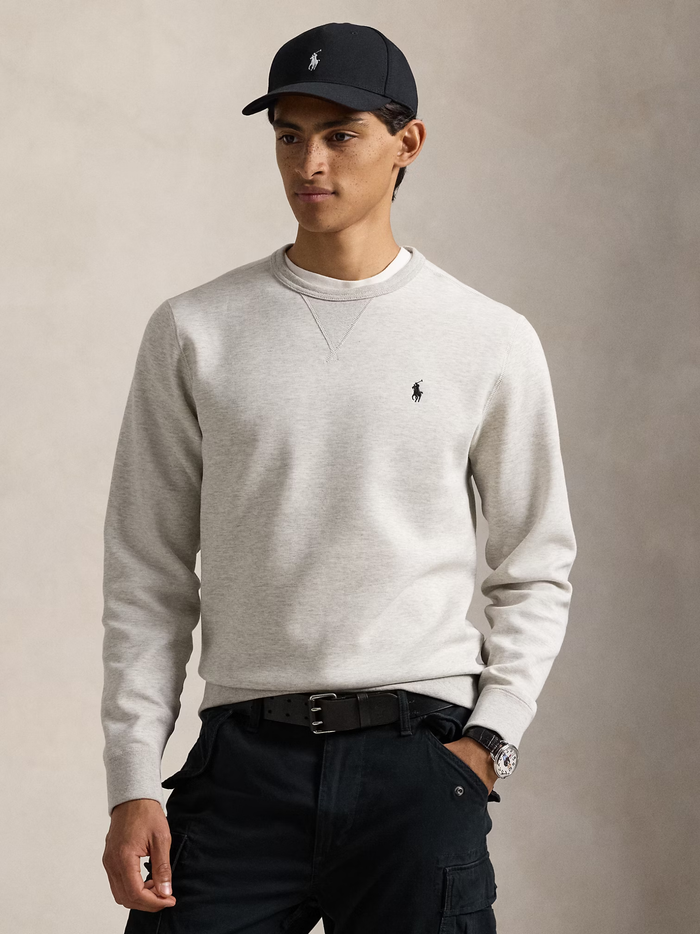 RALPH LAUREN Double-Knit Sweatshirt Light Sport Heather - MAISONDEFASHION.COM