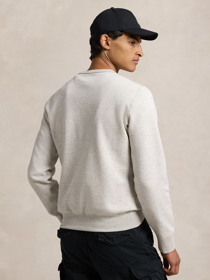 RALPH LAUREN Double-Knit Sweatshirt Light Sport Heather - MAISONDEFASHION.COM