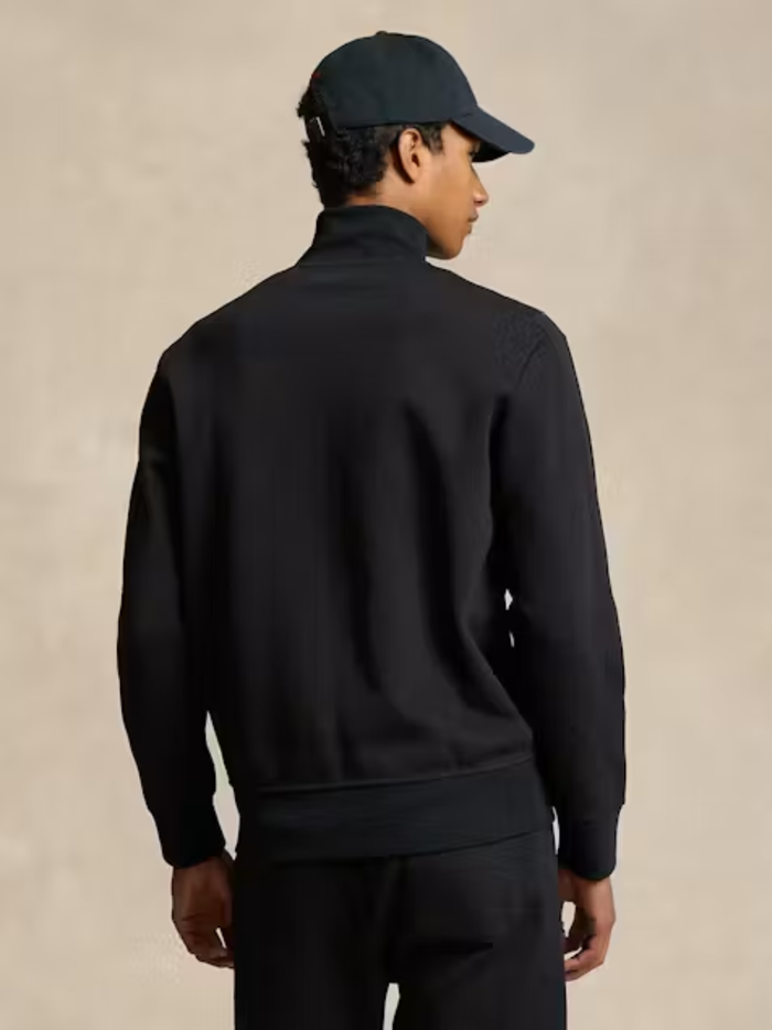 RALPH LAUREN Double-Knit Track Jacket Polo Black - MAISONDEFASHION.COM