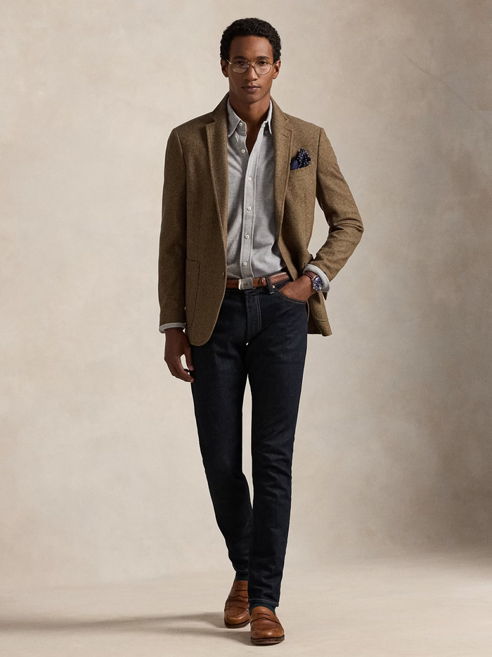 RALPH LAUREN Featherweight Mesh Shirt Andover Heather - MAISONDEFASHION.COM
