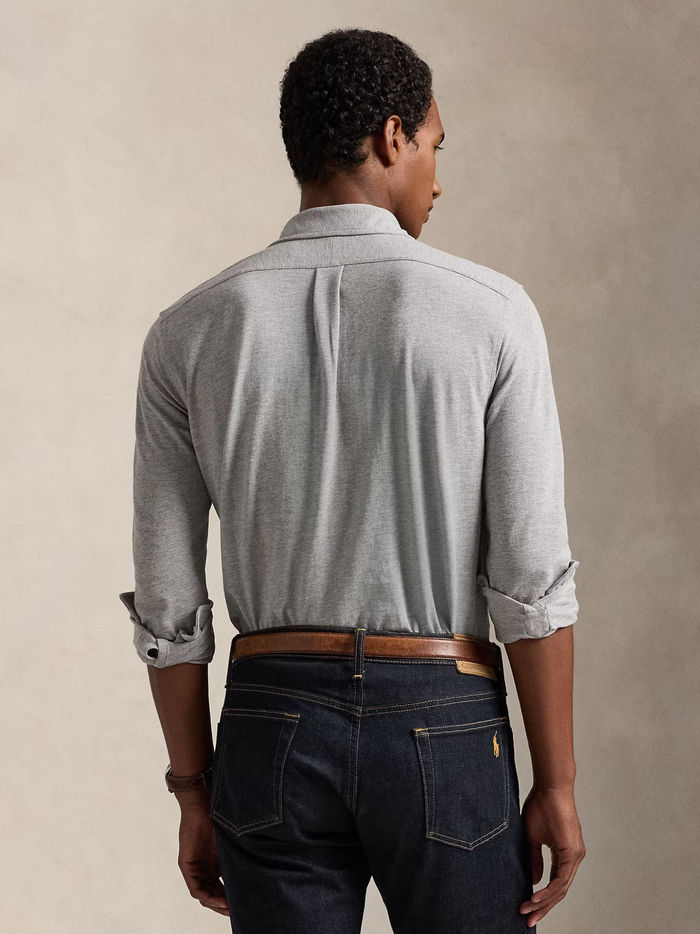 RALPH LAUREN Featherweight Mesh Shirt Andover Heather - MAISONDEFASHION.COM